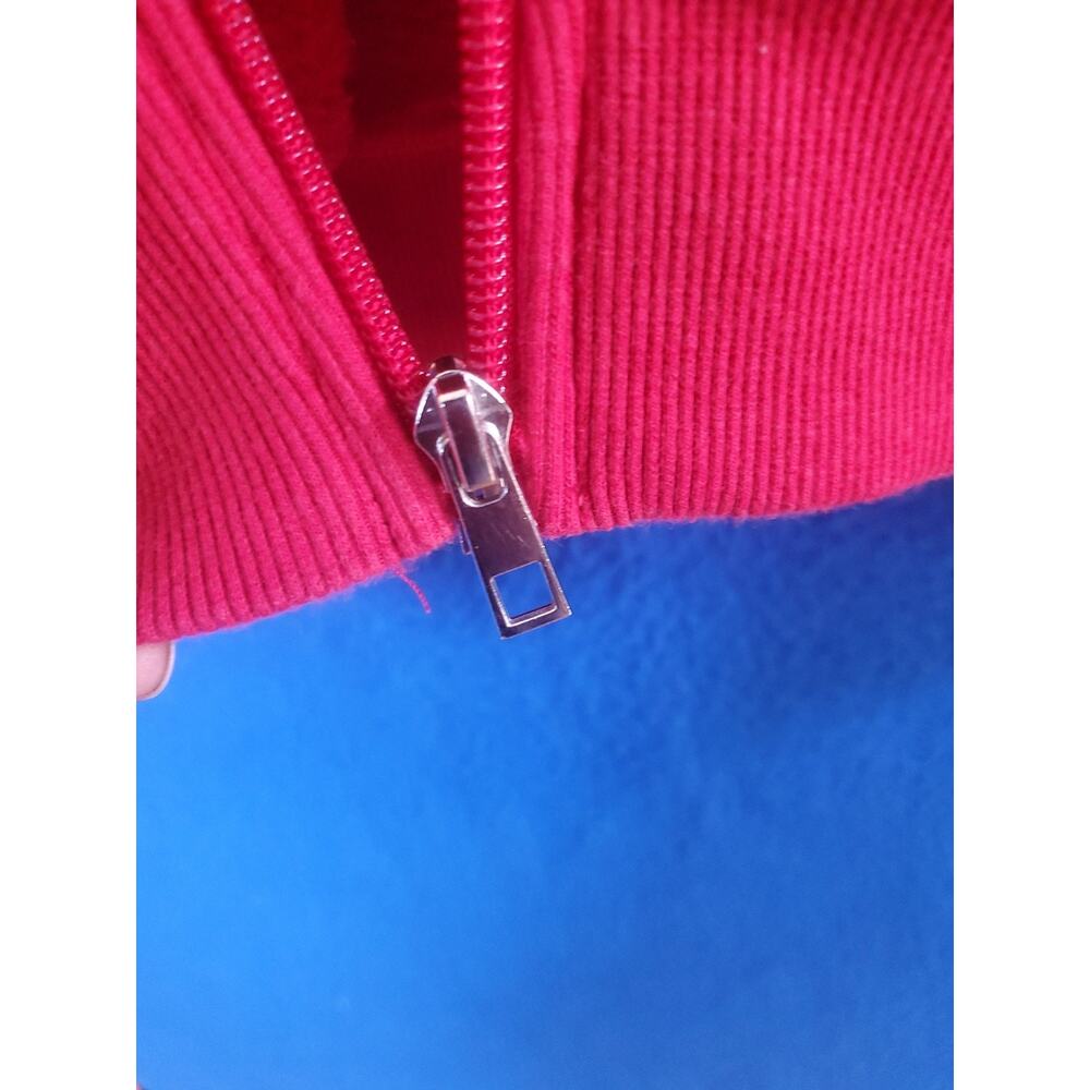 True Religion Men XL Red Buddha Zip Up Hoodie Horseshoe Logo Sweater - Picture 13 of 16